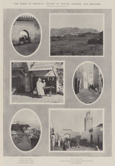 De Opstand in Marokko, Scènes in Tetuan, Tanger en Mogador door English Photographer