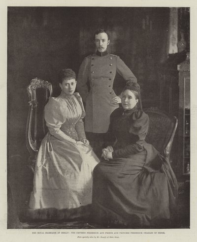 Het koninklijk huwelijk in Berlijn, de keizerin Frederick en prins en prinses Frederick Charles van Hessen door English Photographer
