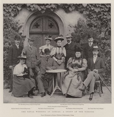 Het koninklijk huwelijk in Coburg, een groep bij het Schloss door English Photographer