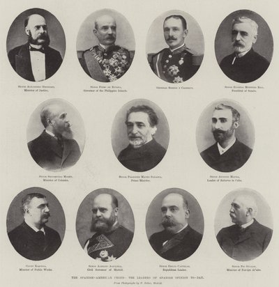 De Spaans-Amerikaanse crisis, de leiders van de Spaanse opinie vandaag door English Photographer