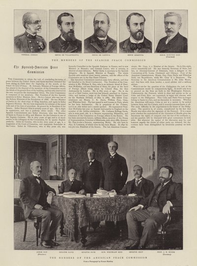 De Spaans-Amerikaanse Vredescommissie door English Photographer