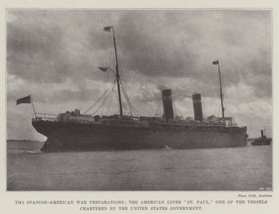 De Spaans-Amerikaanse oorlog voorbereidingen, de Amerikaanse lijnboot St Paul, een van de schepen gecharterd door de Amerikaanse regering door English Photographer