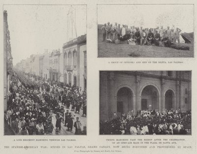 De Spaans-Amerikaanse oorlog, scènes in Las Palmas, Gran Canaria, nu versterkt en bevoorraad door Spanje door English Photographer