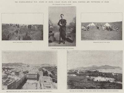 De Spaans-Amerikaanse Oorlog, scènes op het eiland Gran Canaria, nu versterkt en bevoorraad door Spanje door English Photographer