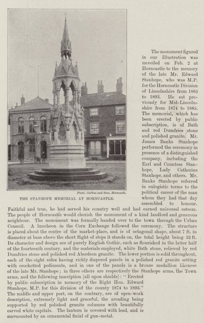 Het Stanhope Monument in Horncastle door English Photographer