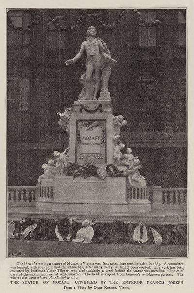 Het standbeeld van Mozart, onthuld door keizer Frans Jozef door English Photographer