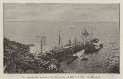 Het Stoomschip Chicago op de Rotsen bij de Oude Hoofd van Kinsale door English Photographer
