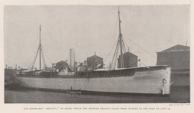 Het Stoomschip Orotava, aan boord waarvan de Moorse Ambassade op 24 juni van Tilbury naar de Nore voer door English Photographer