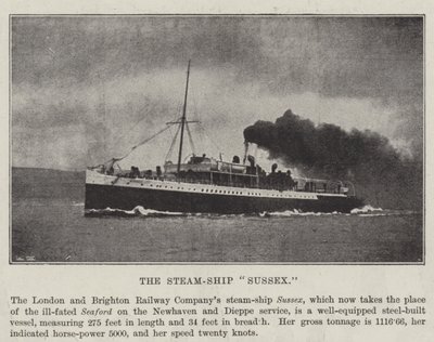 Het stoomschip Sussex door English Photographer