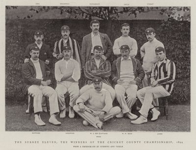 De Surrey elf, de winnaars van het cricket county kampioenschap, 1894 door English Photographer