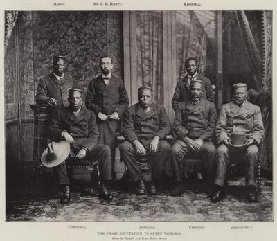 De Swazi-delegatie aan koningin Victoria door English Photographer