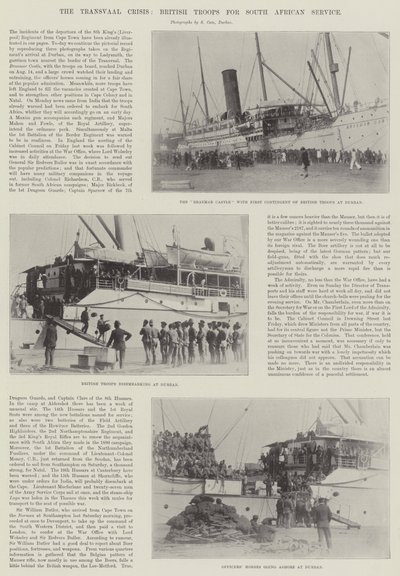 De Transvaal-crisis, Britse troepen voor dienst in Zuid-Afrika door English Photographer