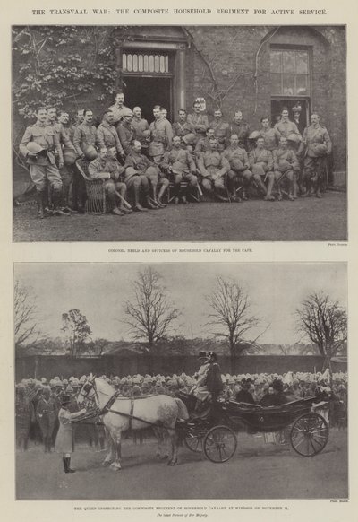 De Transvaalse Oorlog, het Samengestelde Huishoudelijke Regiment voor Actieve Dienst door English Photographer