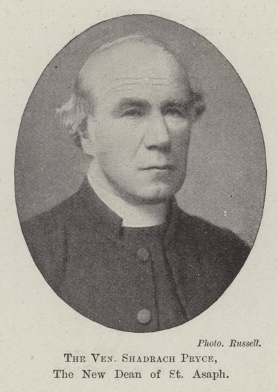 De eerwaarde Shadrach Pryce, de nieuwe decaan van St Asaph door English Photographer