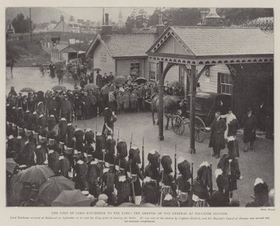Het bezoek van Lord Kitchener aan de koning, de aankomst van de generaal op station Ballater door English Photographer