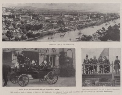 Het bezoek van prins Hendrik van Pruisen aan Ierland, de Duitse prins en de hertog van Connaught bij de tentoonstelling van Cork door English Photographer