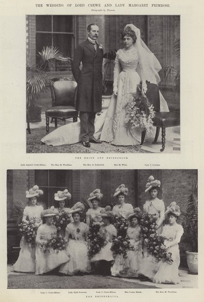 De bruiloft van Lord Crewe en Lady Margaret Primrose door English Photographer