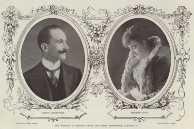 De bruiloft van Madame Patti en Baron Cederstrom, 25 januari door English Photographer