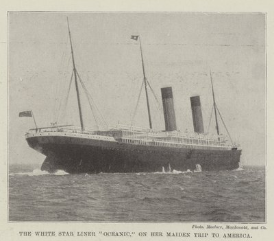 De White Star Liner Oceanic, op haar eerste reis naar Amerika door English Photographer