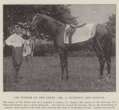 De Winnaar van de Derby, Mr J Gubbinss Ard Patrick door English Photographer