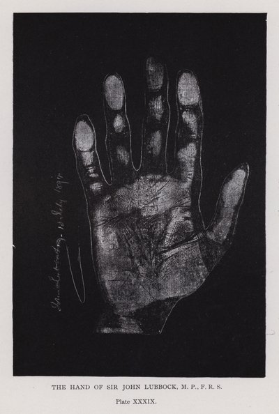 De hand van Sir John Lubbock door English Photographer