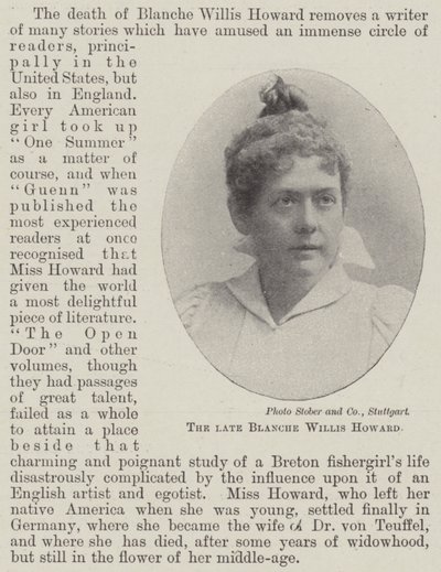 De wijlen Blanche Willis Howard door English Photographer