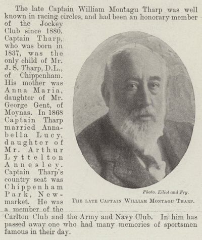 De overleden Kapitein William Montagu Tharp door English Photographer