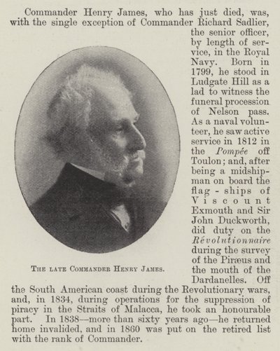Wijlen commandant Henry James door English Photographer