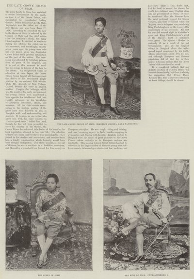 De overleden kroonprins van Siam door English Photographer