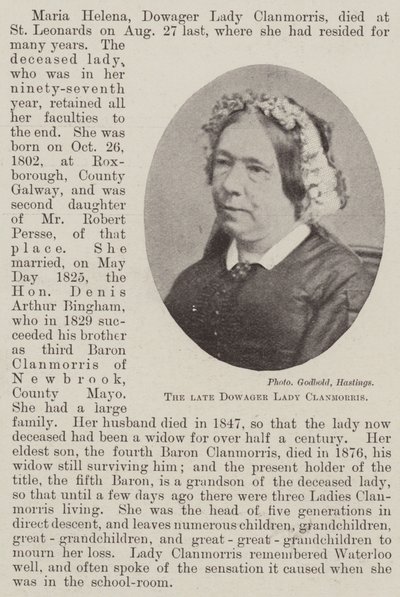 De overleden douairière Lady Clanmorris door English Photographer