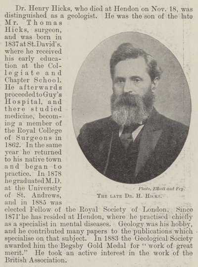 De overleden Dr. H Hicks door English Photographer