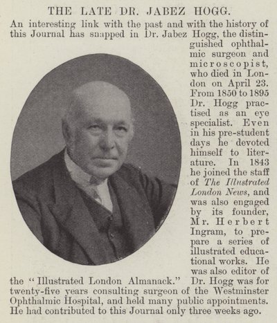 De overleden Dr Jabez Hogg door English Photographer