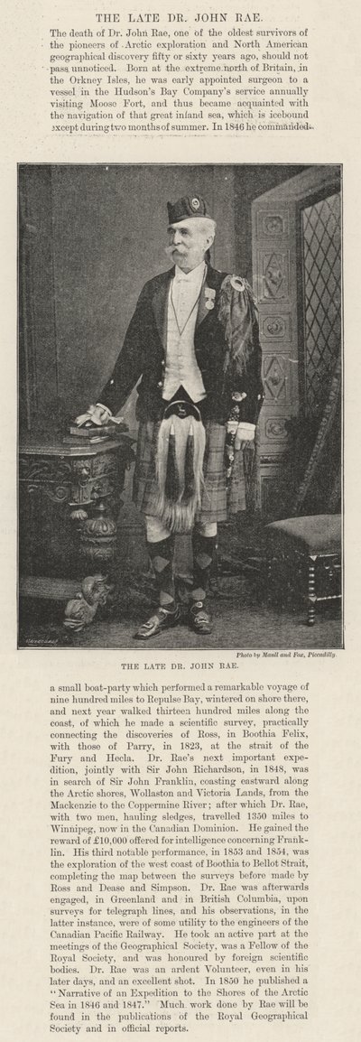 De wijlen Dr. John Rae door English Photographer