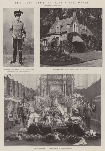 De overleden hertog van Saksen-Coburg en Gotha door English Photographer
