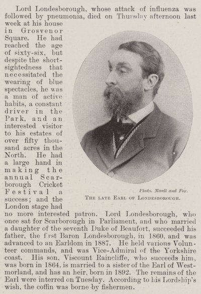 De overleden Graaf van Londesborough door English Photographer