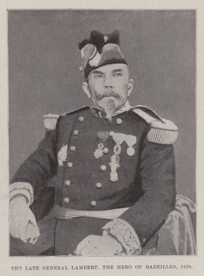 De overleden generaal Lambert, de held van Bazeilles, 1870 door English Photographer