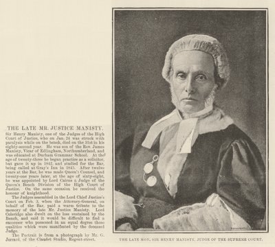 De wijlen eerwaarde Sir Henry Manisty, rechter van het Hooggerechtshof door English Photographer