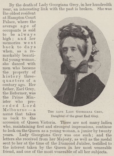 De overleden Lady Georgiana Grey, dochter van de grote Earl Grey door English Photographer