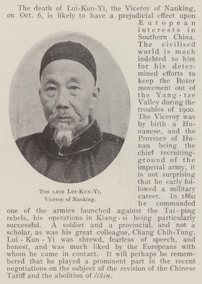 De overleden Lui-Kun-Yi, onderkoning van Nanking door English Photographer