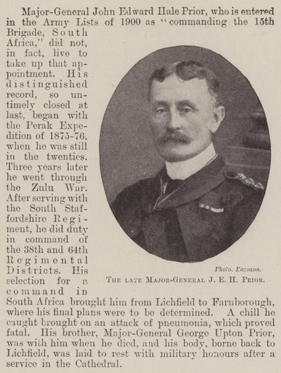 De overleden generaal-majoor J.E.H. Prior door English Photographer