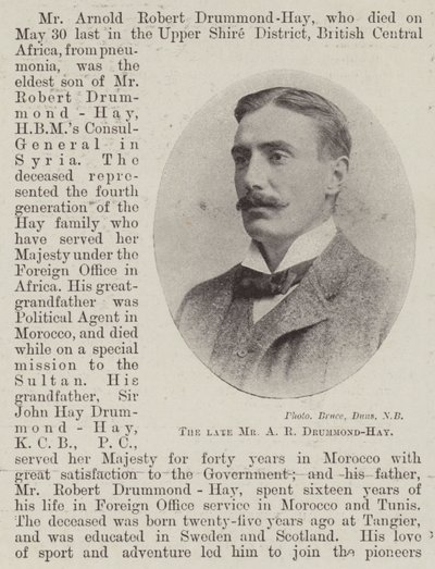 De overleden Mr A R Drummond-Hay door English Photographer