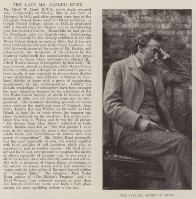 De wijlen Mr Alfred W Hunt door English Photographer