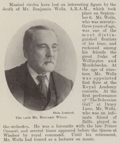 De overleden Mr. Benjamin Wells door English Photographer