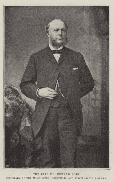 De overleden Mr Edward Ross, Secretaris van de Manchester, Sheffield, en Lincolnshire Spoorweg door English Photographer
