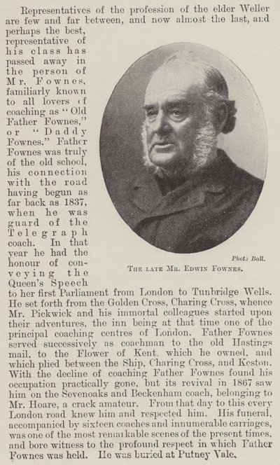 De overleden Mr Edwin Fownes door English Photographer