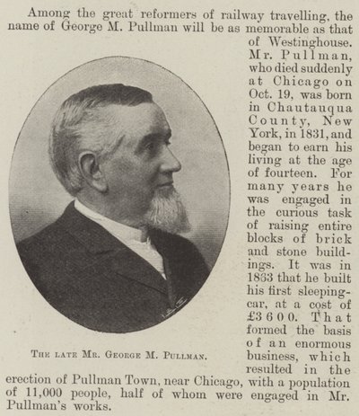 De overleden Mr George M Pullman door English Photographer