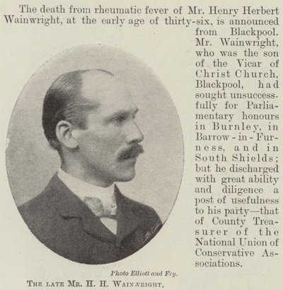 De wijlen meneer H H Wainwright door English Photographer