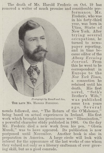 De wijlen Mr. Harold Frederic door English Photographer