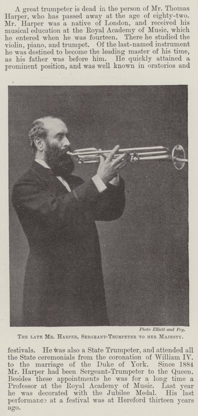 De overleden Mr Harper, sergeant-trompetter van Hare Majesteit door English Photographer