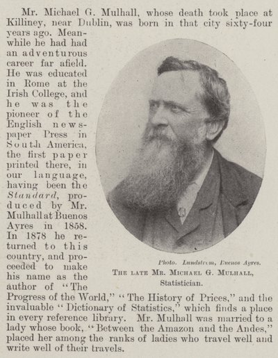 De overleden Mr. Michael G. Mulhall, statisticus door English Photographer